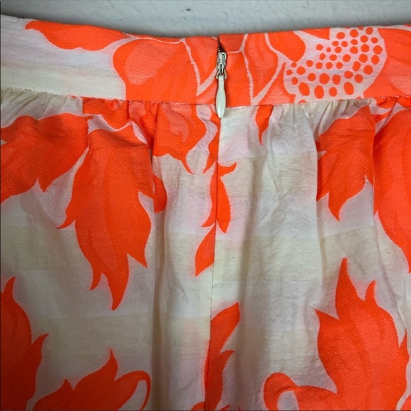 SOLD ❗️J Crew Flower Skirt Neon Orange White - Picture 4 of 6